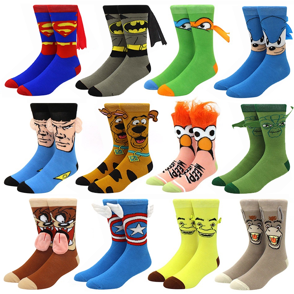 Cosplay funny cartoon pattern socks street party men's and women's ...