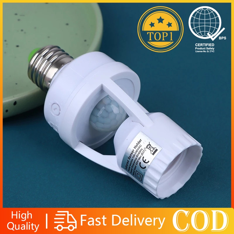 Nfrared Sensor Lamp Holder With PIR Motion Sensor LED Lamp Base ...