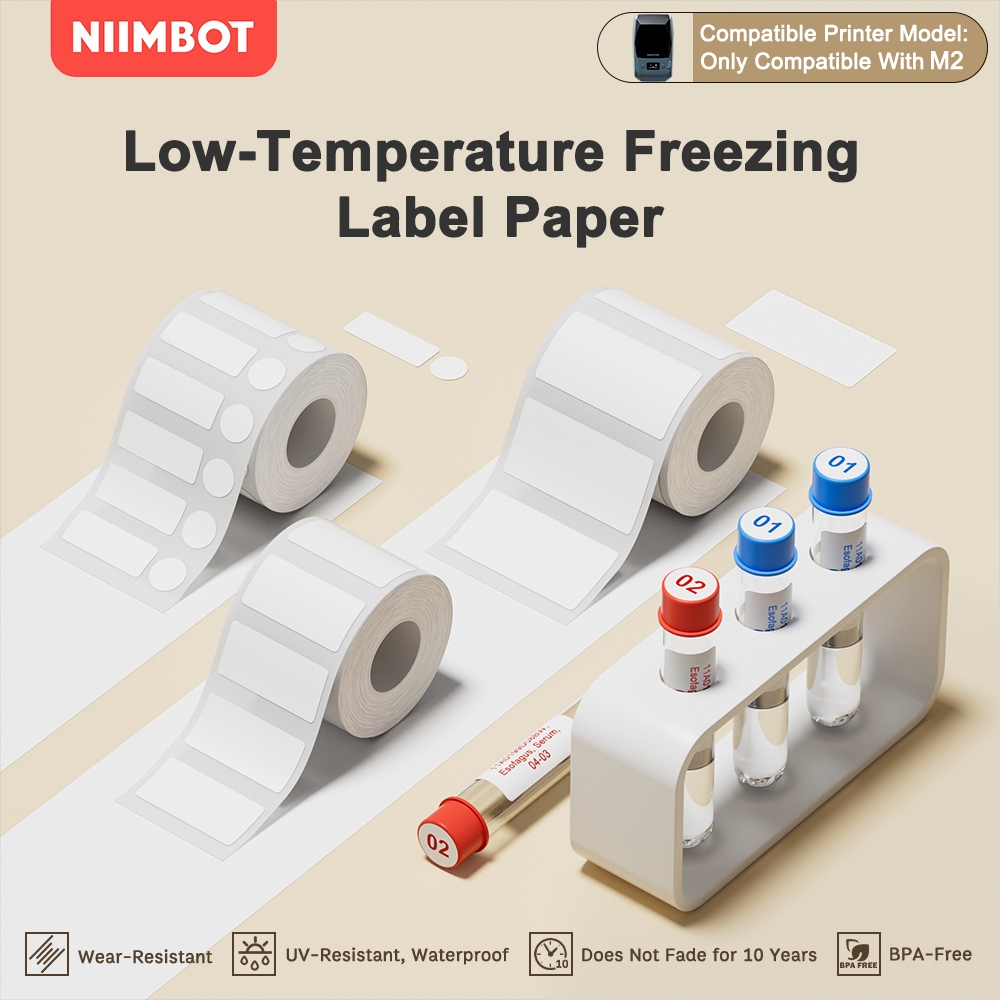 NIIMBOT M2 Thermal Transfer Low-Temperature Label Paper-80 Degrees ...