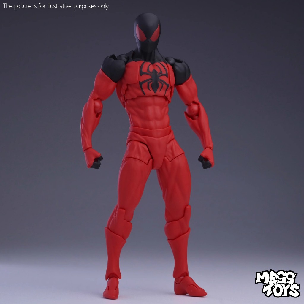 CT Toys Messtoys Symbiote Spider-Man Black Suit Action Figure - 6" Adjustable, The Amazing Spider-Man