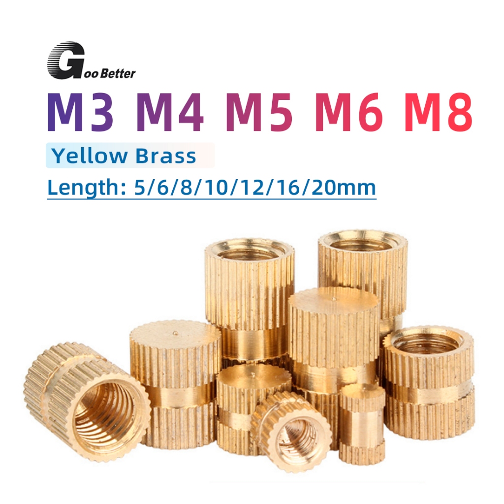 M3 M4 M5 M6 M8 Brass Melt Injection Moulding Knurl Insert Nut Solid ...