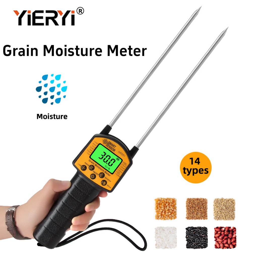YIERYI Digital Grain Moisture Meter LCD Backlight Hima AR991 Grain ...