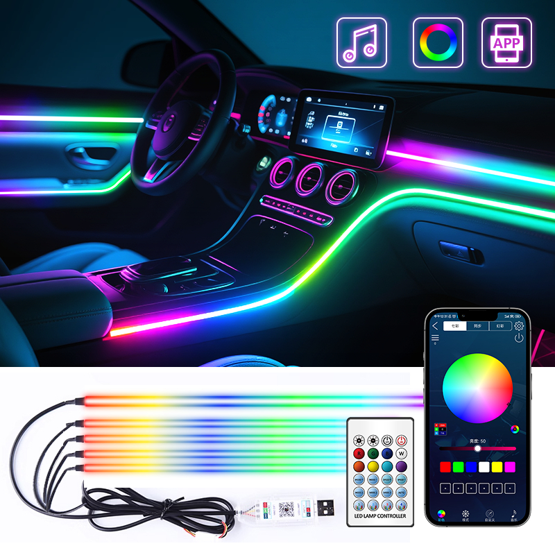 RGB light strip Car atmosphere light fantasy horse racing streamer USB ...