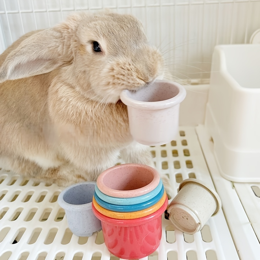 8pcs Colorful Plastic Stacking Cups for Rabbits & Small Animals ...