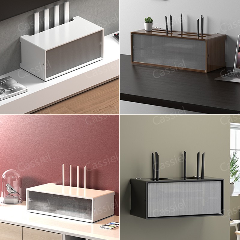 Solid wood WiFi router storage box, TV set-top box storage box | Shopee ...