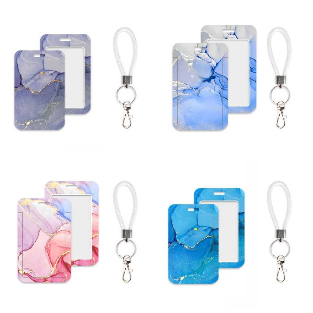 Marble texture card holder student campus work card case card cover ...