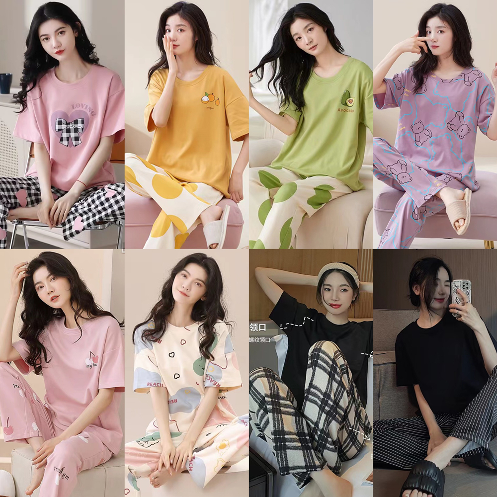 Woman Pyjamas Plus Size Short Sleeve Nighties Casual Pyjamas Comfy ...