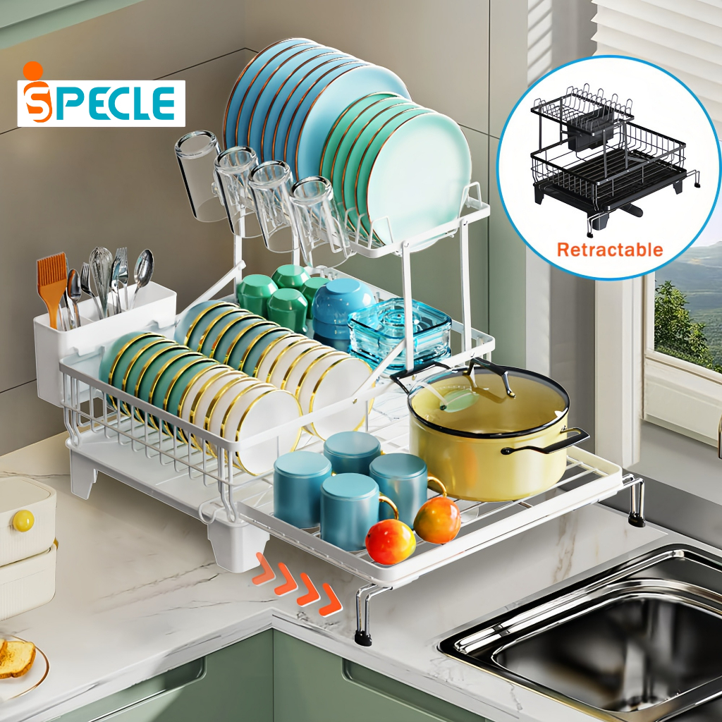 iSPECLE 2 Tier Rak Pinggan Dish Rack Kitchen Dish Drainer Rak Dish ...
