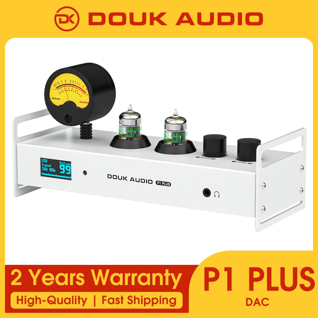 Douk Audio P1PLUS Bluetooth Tube Preamp USB DAC Headphone Amp w/VU