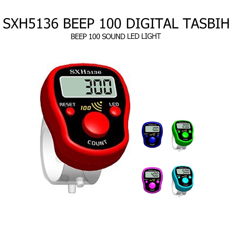 Tasbih Digital LED Mini Finger Zikir Tally Counter 100 Beep Islamic ...