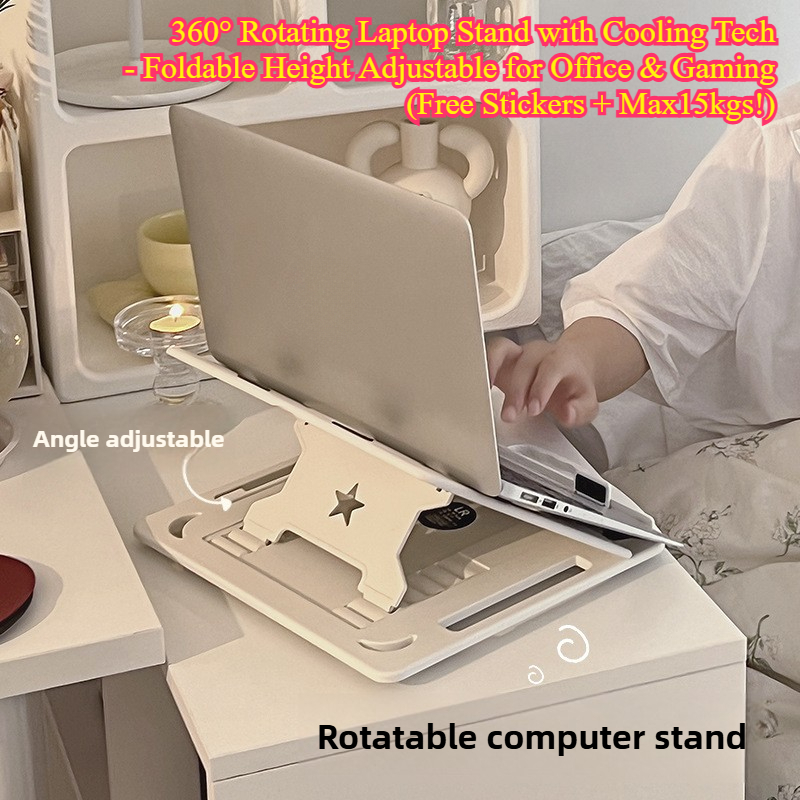 360° Rotating Laptop Stand for Desk - Foldable, Height Adjustable ...