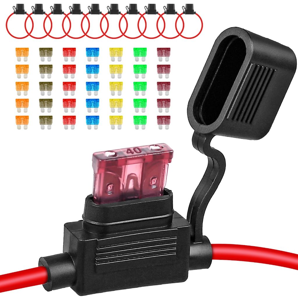 10 Pack Inline Fuse Holder 12V, Professional 12 AWG Waterproof Holder ...