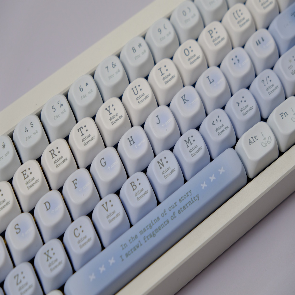 Romantic Blue Keycaps 126 Key PBT Material MOA Profile for CHERRY MX ...