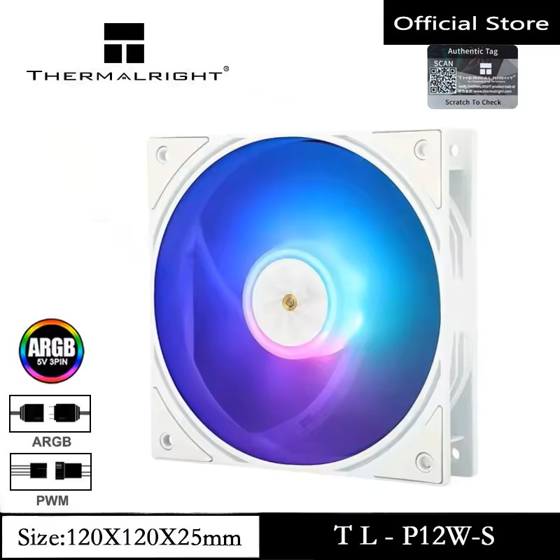 Thermalright TL-P12W-S ARGB Case Fan Quiet 1500RPM 4PIN PWM CPU Fan ...