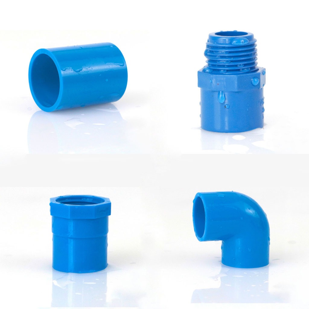20mm PVC Pipe Fitting Joint Connector 1/2 Blue Coupling Straight Elbow ...