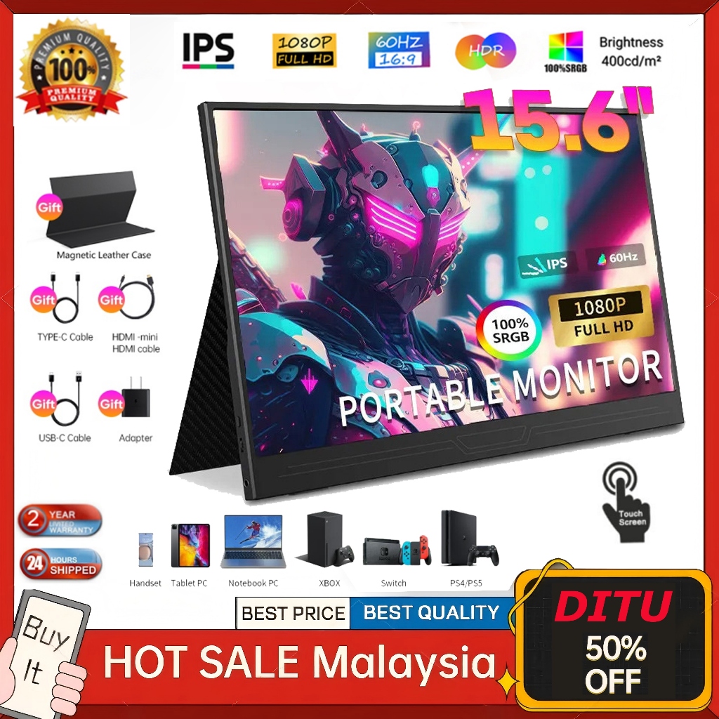 【Malaysia In Stock】14/15.6-inch 60HZ Portable monitor with full HD ...