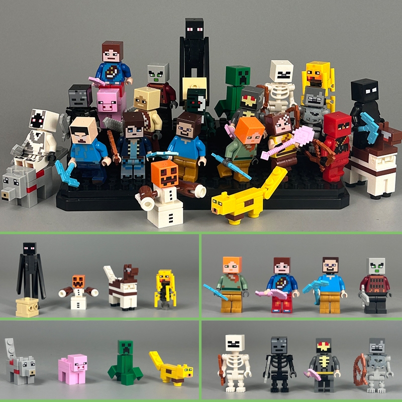 24pcs Minecraft Figure Building Blocks Toys Educational Assembly Toy ...