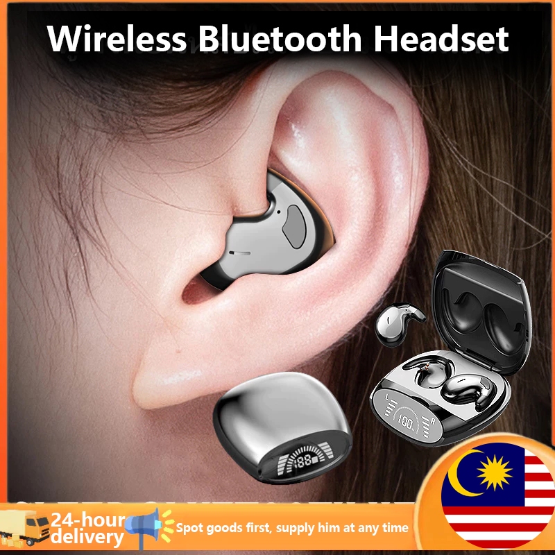 TWS Wireless Bluetooth Earphones 5.3 IPX7 Waterproof Noise Cancelling Invisible Sports HIFI LED Display Earbuds Sleeping Headphones No Lag Gaming Headphones with Microphone