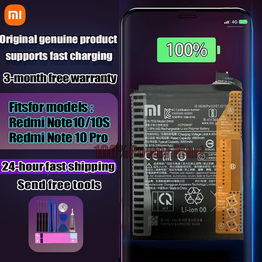 2026 Years 100% Original Xiaomi Redmi Note10/10S battery Replace/Model ...