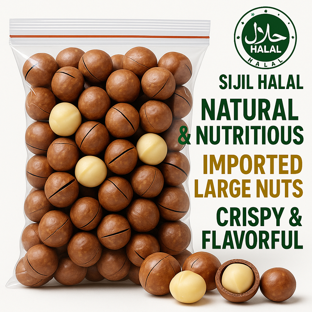 200gram-AA macadamia Nuts with shell 澳大利亚烤夏威夷果 - Free KUNCI 1 Macadamia ...