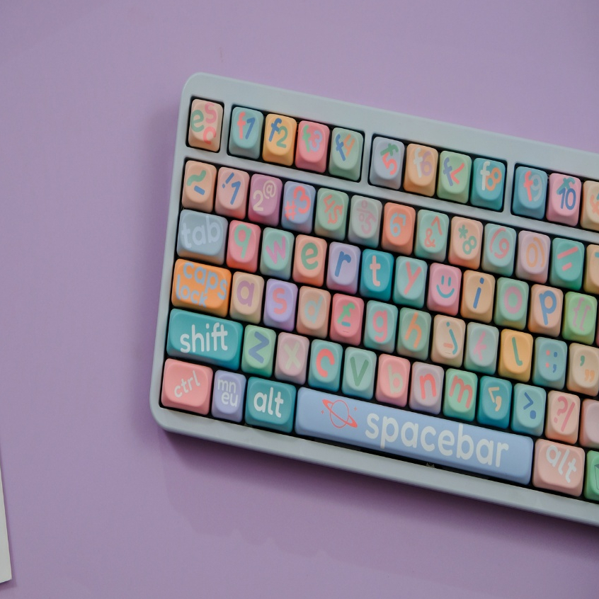Multicolour Font Keycaps 126 Keys PBT Material MOA Profile for CHERRY ...