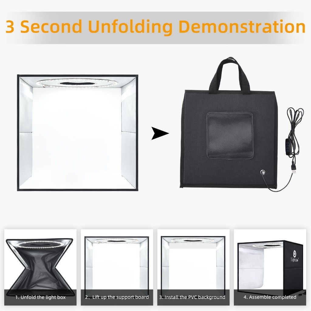 40cmx40cm Photo Studio Light Box Photography Studio Shooting Light Tent ...