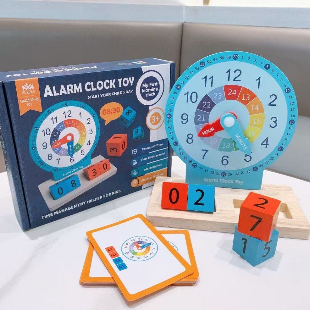 Children Learning Time Management Toy Clock Adjustable Puzzle Card Game ...