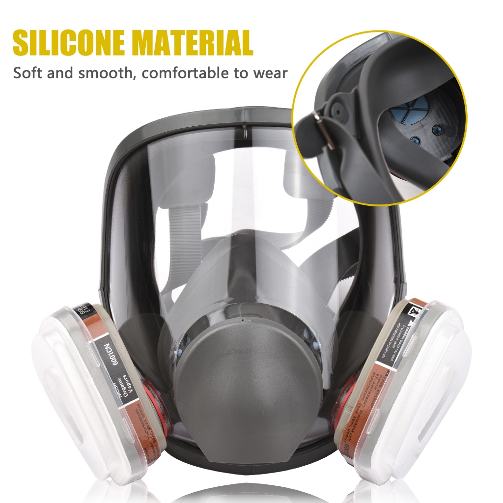 Reusable Full Face Respirator Full Face Cover 16 in 1 Gas Cover Organic ...