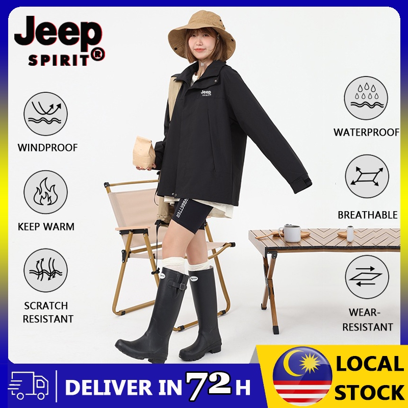 【2-3 days arrive!!!】JEEP SPIRIT Windproof and Waterproof Hiking Jacket ...
