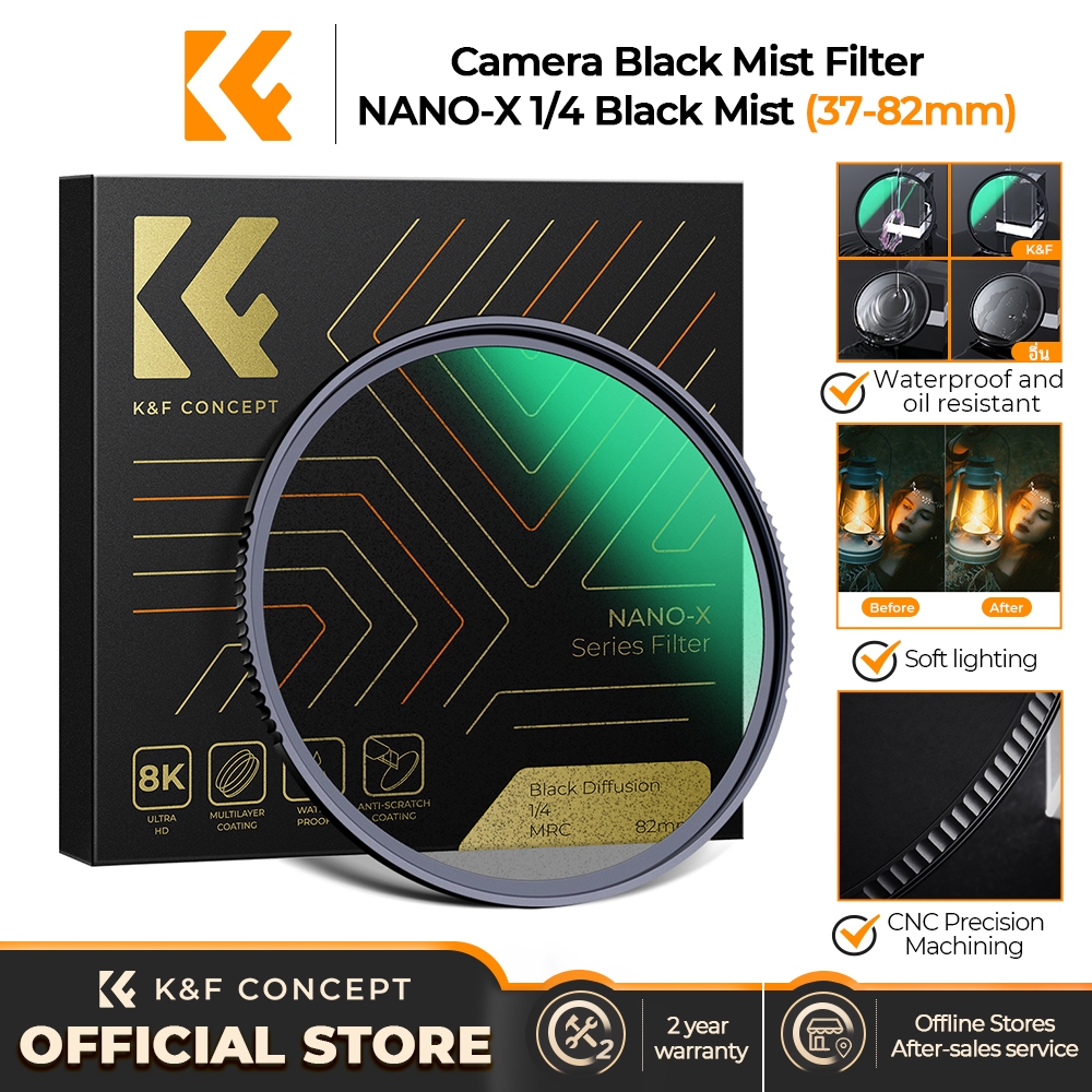 K&F Concept 1/4 Black Diffusion Filter Soft Light Lens Fliter Multiple ...