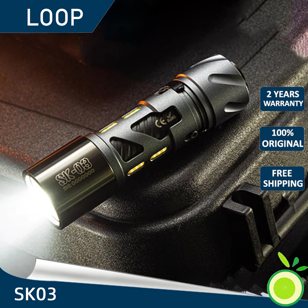 LOOP GEAR SK03 EDC Flashlight Outdoor Aluminum Alloy Strong Light Ultra ...