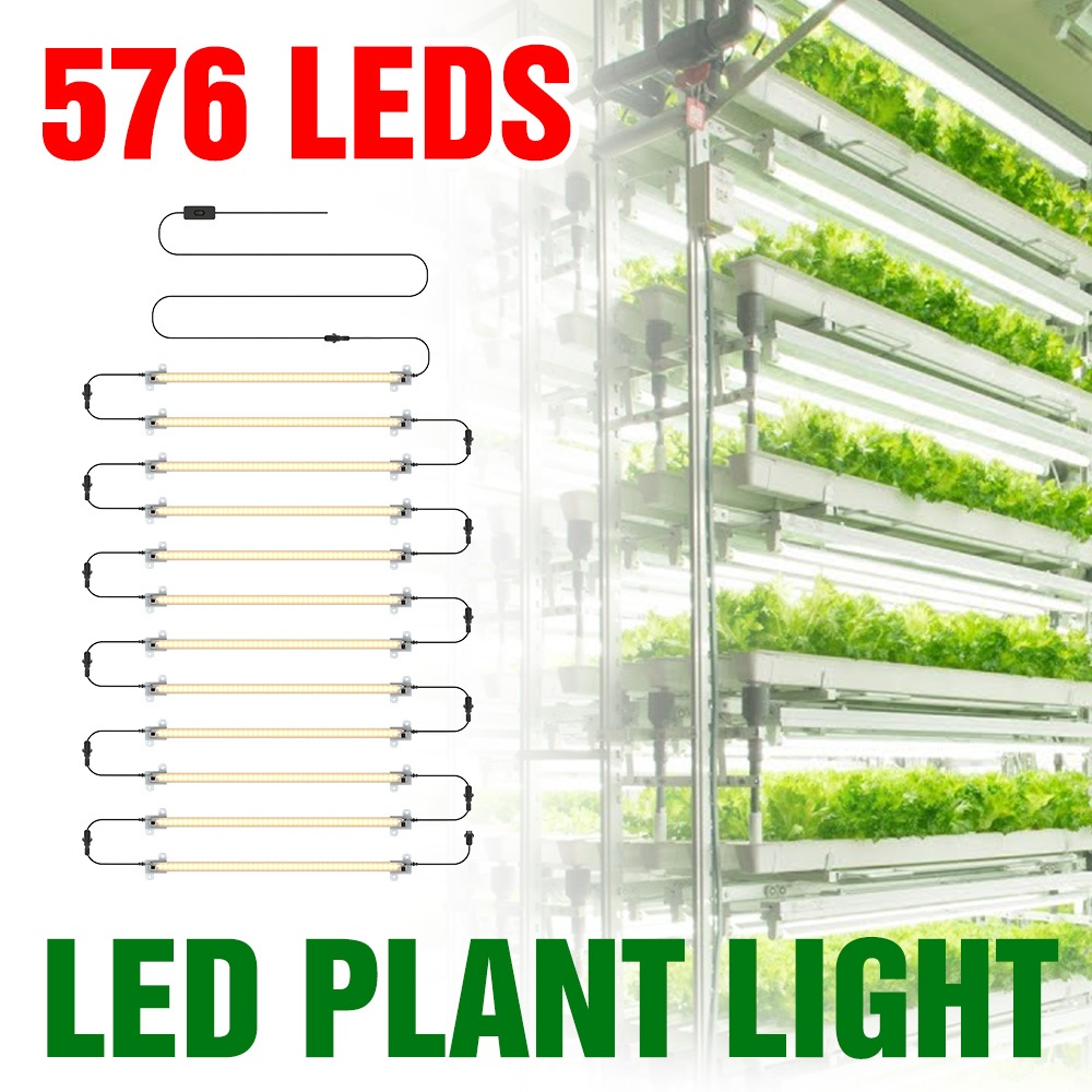 576Leds Full Spectrum Green Plant Grow Light Bar 12Heads Indoor UV IR ...