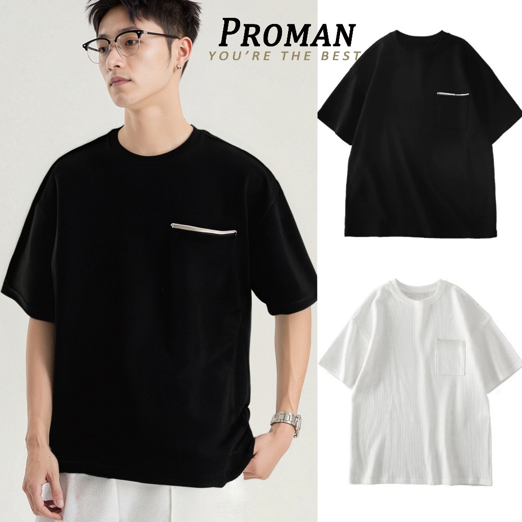 【READY STOCK】ProMan unisex baju tshirt Lengan pendek Waffle t shirt ...