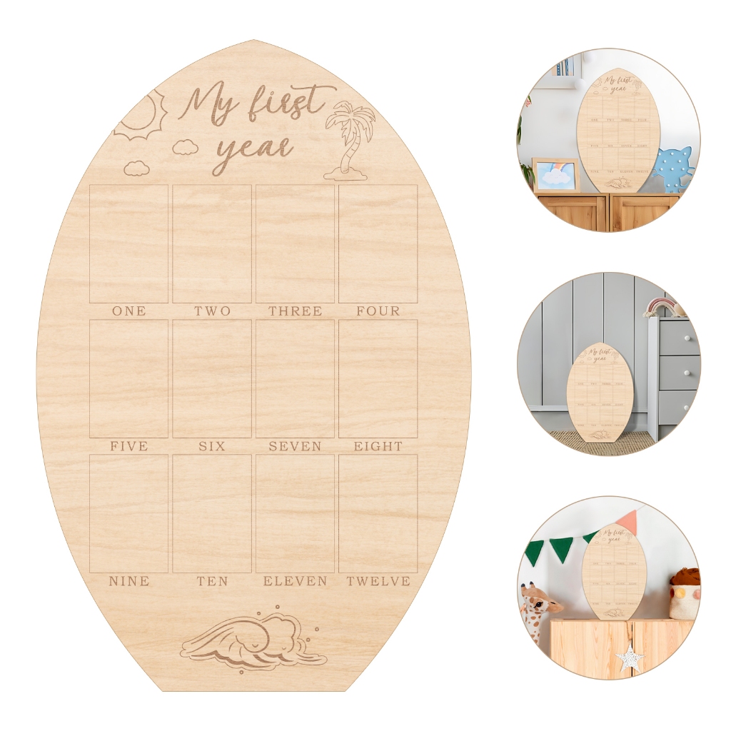 My First Year Picture Frame 12 Months Milestone Board Surfboard Photo ...