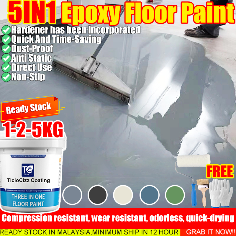 100 years without shedding】epoxy floor paint cat lantai simen epoxy ...