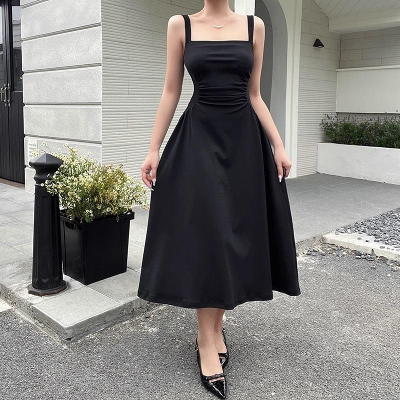 Korean Sleeveless Midi Dress - Black Fit, Sexy &amp; Elegant | Perfect for  Teens &amp; Women, Birthday Party Ready | Shopee Malaysia