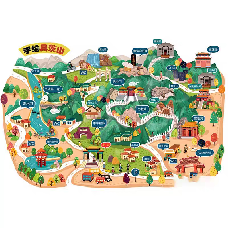 Design Service Hand-Painted Map Design Cartoon Map Drawing Travel ...