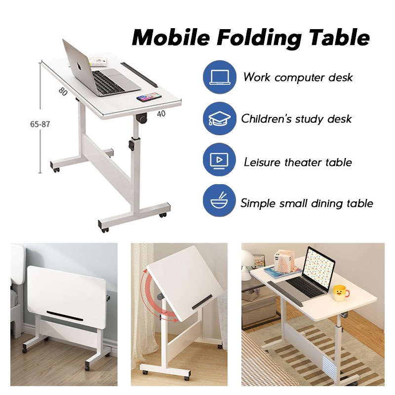 Local⚡️Height Adjustment Liftable Folding Computer Desk With Wheels ...