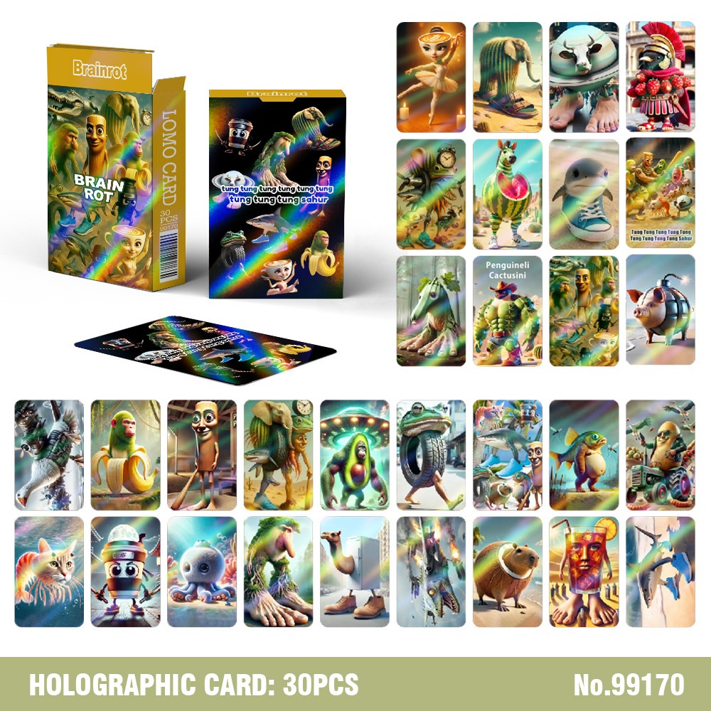 96 PCS/Bos Italian Brainrot Tung Tung Tung Sahur Photocard
