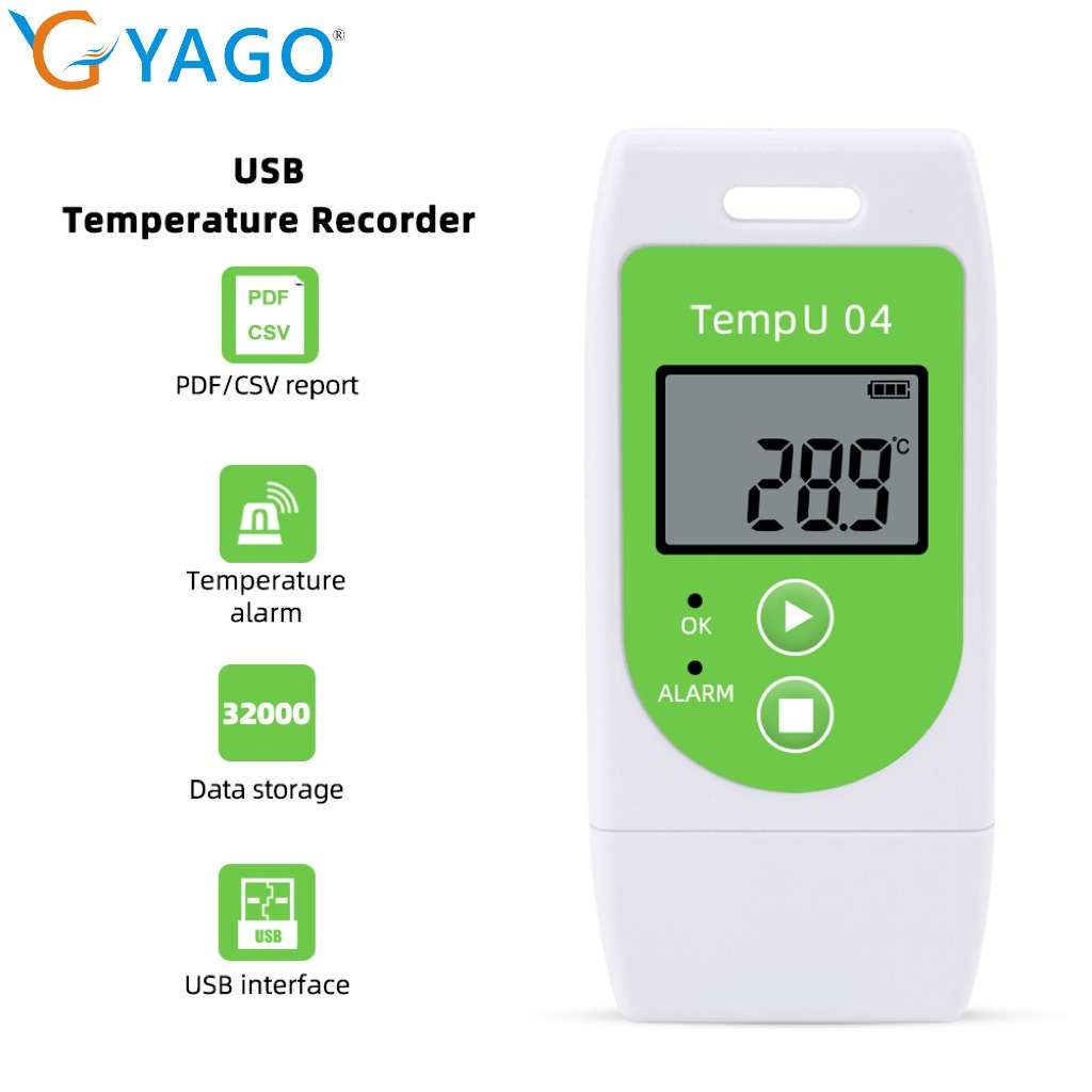YAGO Tempu 04 Temperature Data Recorder USB Port Temperature and ...