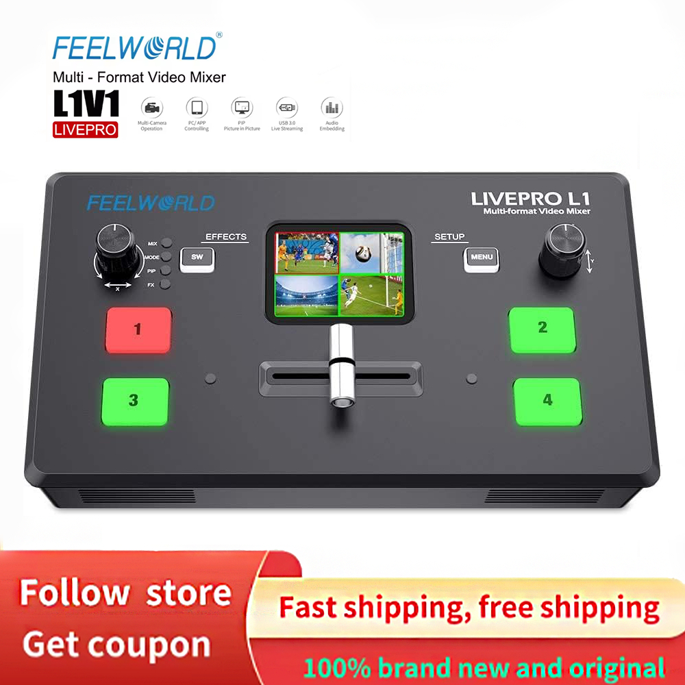 FEELWORLD LIVEPRO L1 V1 Multi Camera Video Mixer Switcher 2 Inch LCD ...