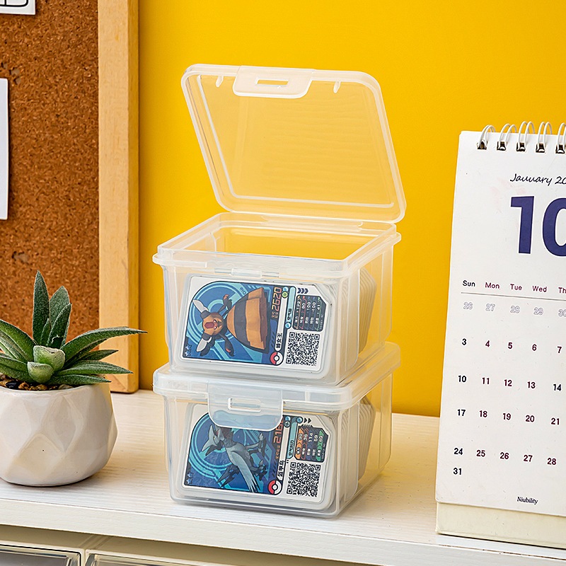 TidyTrove Transparent Card Organizer Box - Stacking Plastic Storage ...