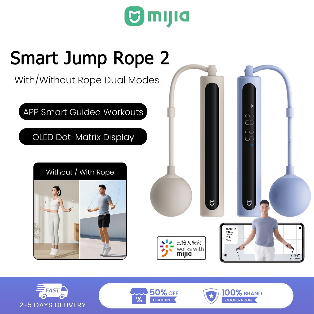Mijia Smart Jump Rope 2 With / Without Rope Dual Modes Precision ...
