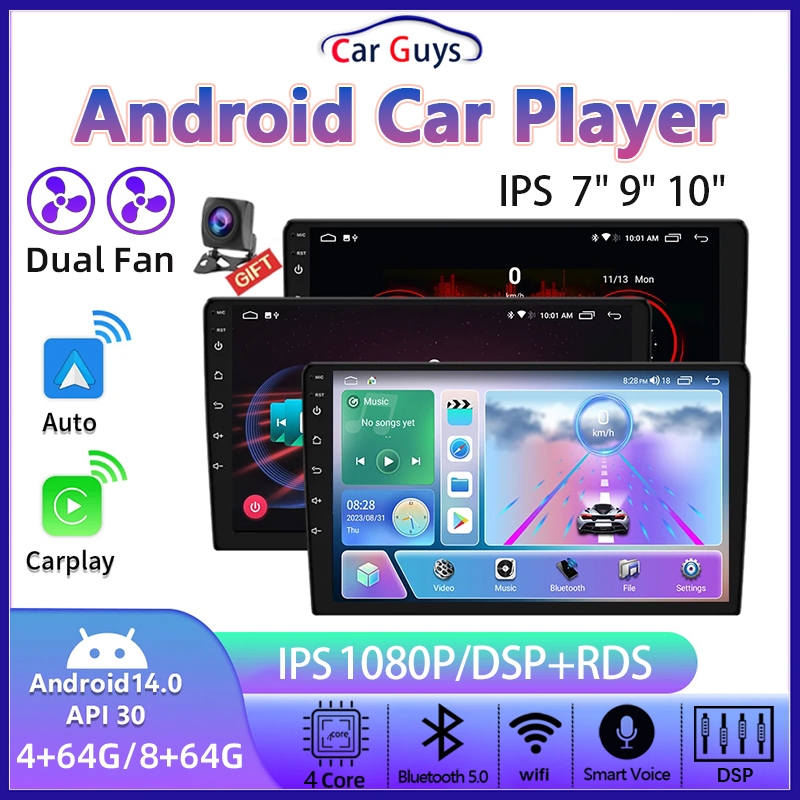 Dual Fan Car Android Player 7 9 10 inch (8GB RAM+64GB ROM) Free Reverse ...