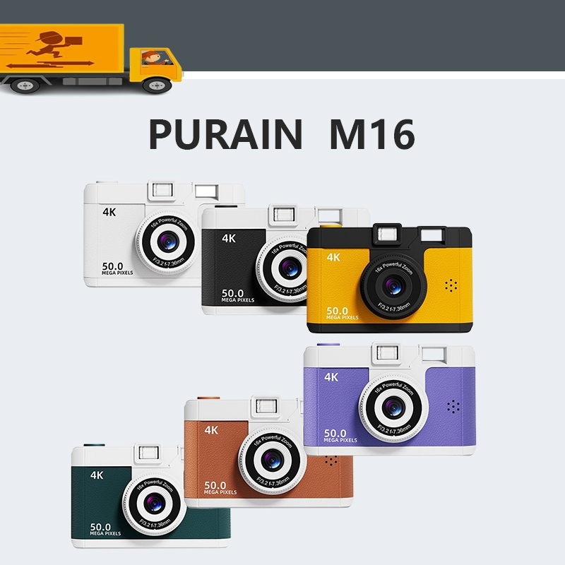 PURAIN M16 4K HD Retro CCD Camera with 96 megapixel WiFi Transmission ...