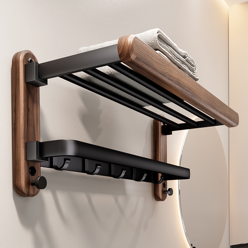 MEIDOO North American Black Walnut Bathroom Rack Towel Rack Toilet Rack ...
