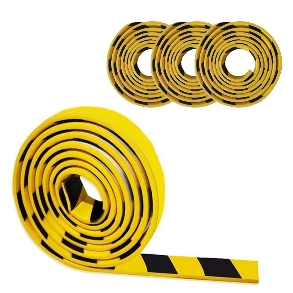 Self-Adhesive Safety Corner Guard | Yellow/Black Warning Stripes | 2.5m ...