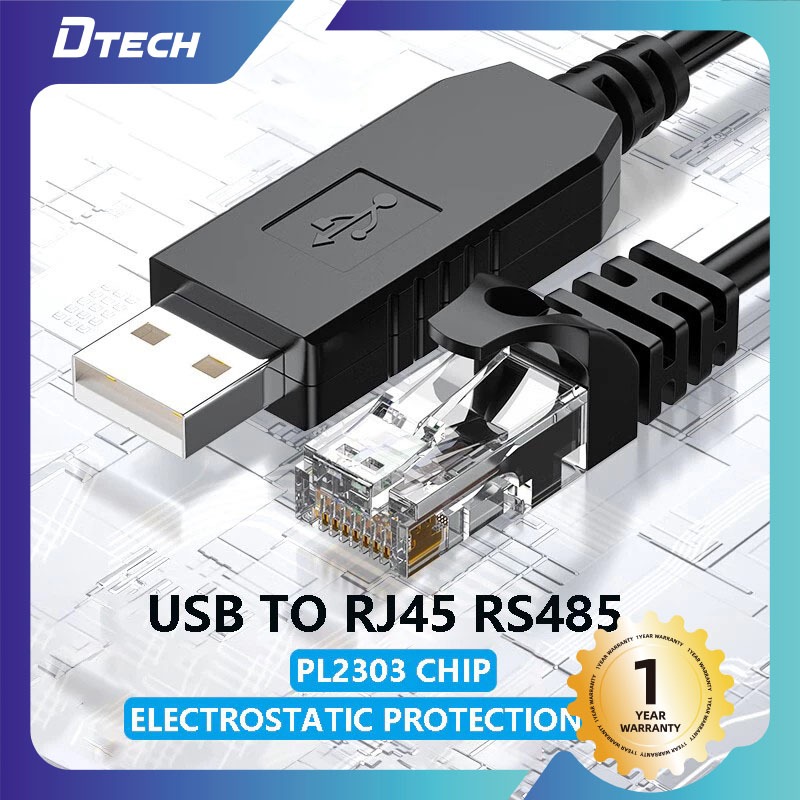 DTECH USB To RJ45/USB To RJ12 Console Cable Adapter RS485/RS232 1M/1.5M ...