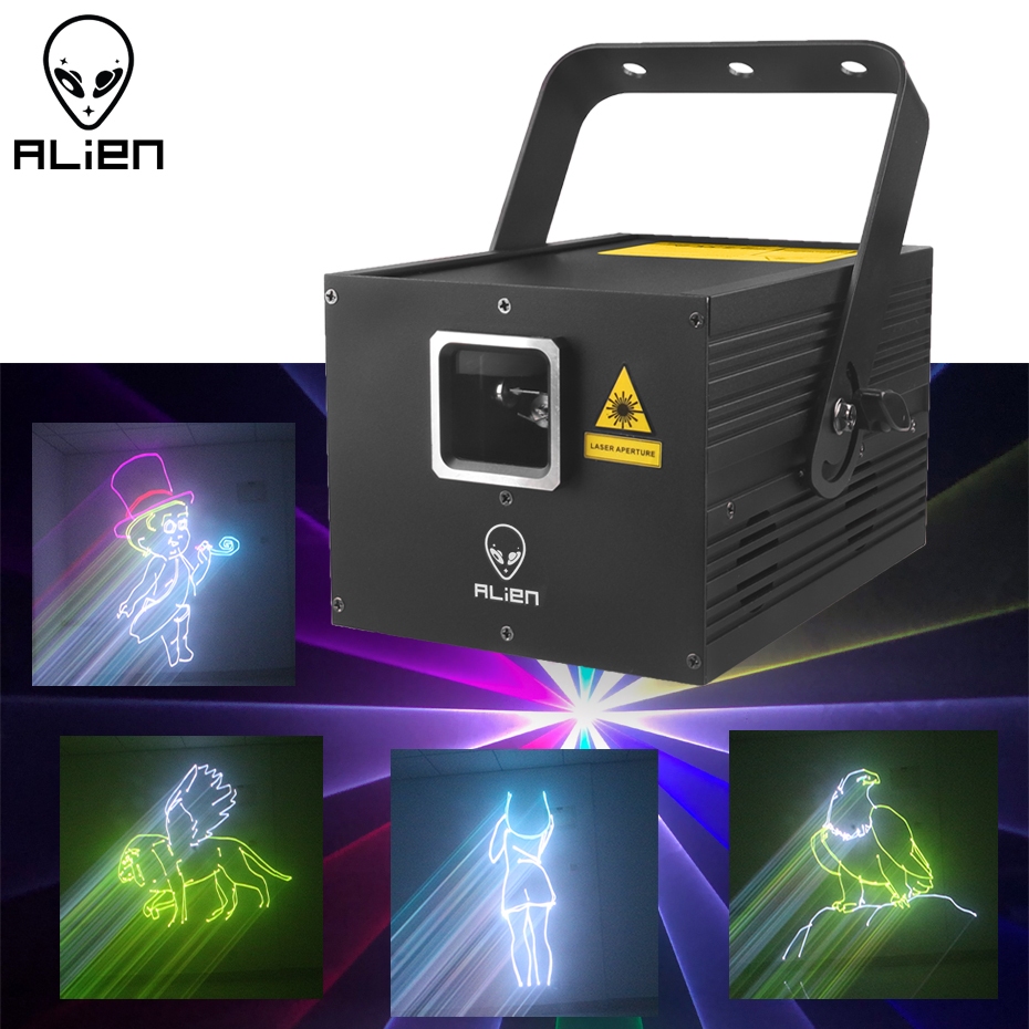 ALIEN 2W RGB Smart Animation Laser Projector Bluetooth APP Custom ...