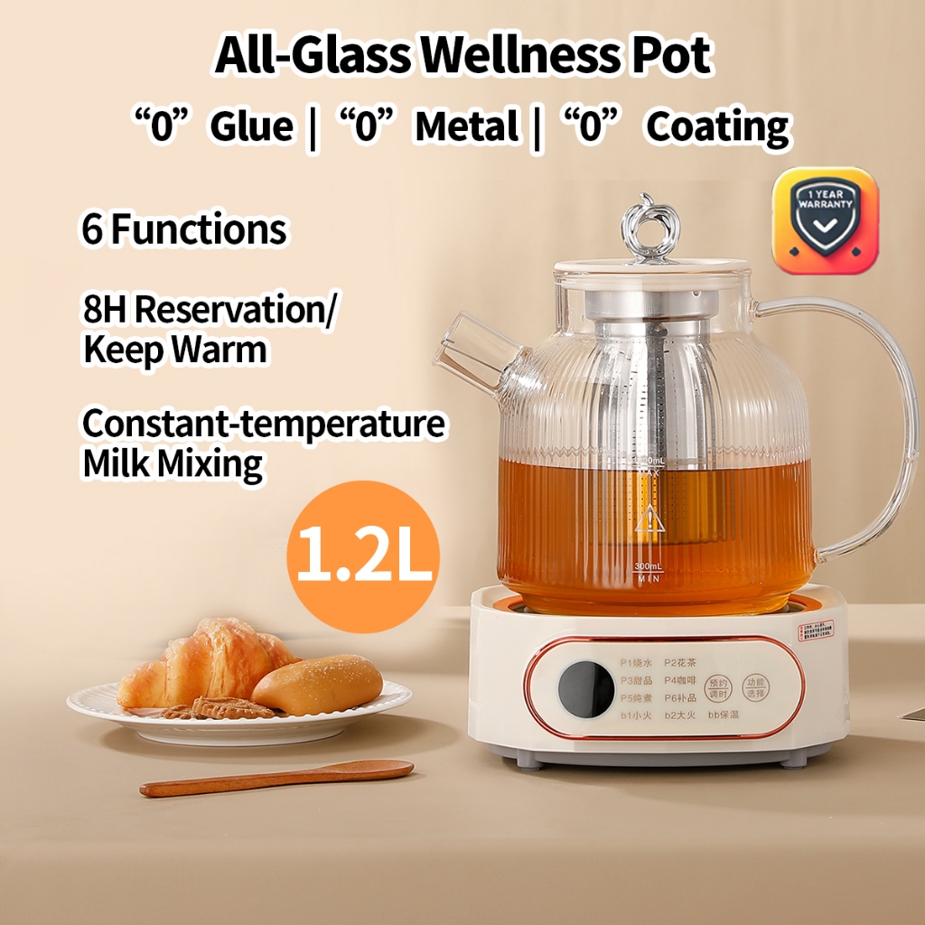 1.2L | Glue-Free, All-Glass | Plastic-Free | Programmable | Keep Warm ...